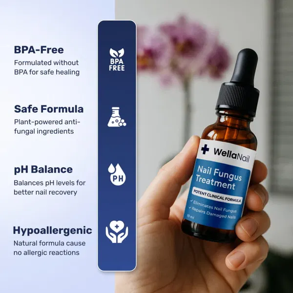 A healthy and clear toenail after using WellaNail.